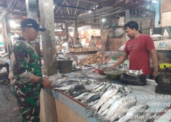 Jelang Ramadhan,Personel Kodim 0510/Trs Jajaran Pantau Harga Sembako di Pasar