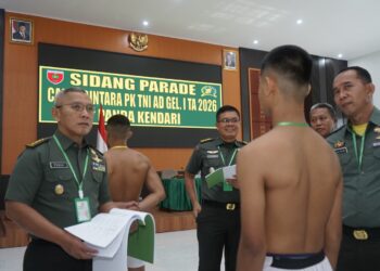 Sidang Parade Calon Bintara PK TNI AD Gel.I TA 2026 Panda Kendari Berlangsung Transparan dan Objektif