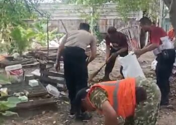 Peduli Lingkungan,Satgas Kodim 0502/JU Sapu Bersih Sampah di Wilayah Kepulauan Seribu Utara