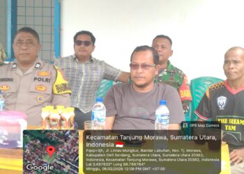 Babinsa Koramil 0201-16/TM Monitoring dan Amankan Turnamen Sepak Bola MBG CUP 2026 di Bangun Rejo