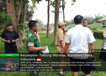 Babinsa Koramil 0201-16/TM Monitoring Koordinasi dan Survei Lahan KDKMP di Area PT Lonsum Sei Merah
