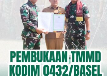 Sekda Bangka Selatan Buka TMMD Ke-127 di Desa Penutuk, Dihadiri Langsung Kasdam II/Sriwijaya