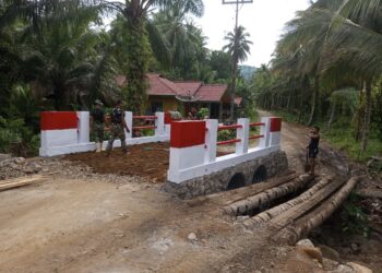 Kerja Keras Prajurit Kodam I/BB Tuntaskan Rehabilitasi Jembatan Aramco di Sangkunur