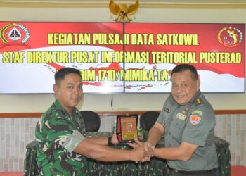 Optimalkan Data Teritorial, Kodim 1710/Mimika Terima Tim Pulsaji Data Satkowil Pusterad
