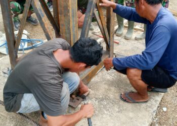 TNI AD Kebut Pembangunan Jembatan Gantung Kalaili, Progres 48 Persen