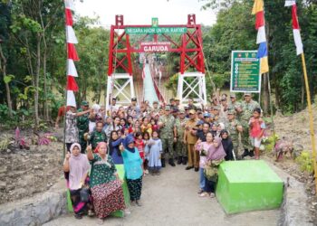 Danrem 073/Makutarama Sambut Pangdam IV/Diponegoro pada Launching 200 Jembatan Gantung Perintis Garuda di Grobogan