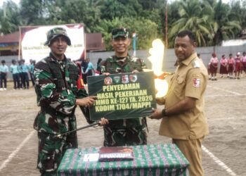 “Satukan Langkah Membangun Negeri dan Desa”, Pangdam XXIV/MT Tutup TMMD Ke-127 Kodim 1704/Mappi