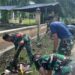 Cegah Genangan Susulan, Prajurit Yonif 853/BRB Gotong Royong Bersama Warga