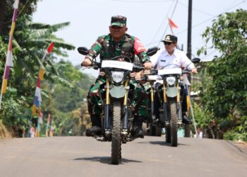 Mengendarai Motor, Danrem 073/Makutarama Cek Semua Hasil Pekerjaan Fisik TMMD 127 Kodim Kendal