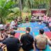 Wujud Kemanunggalan, Koramil 12/LP Gelar Syukuran Perehapan Jembatan Gantung