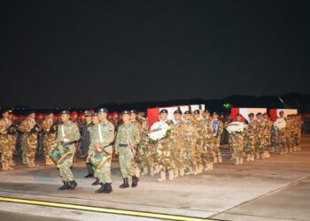 Kasad Pimpin Pelepasan Tiga Jenazah Prajurit TNI Satgas UNIFIL