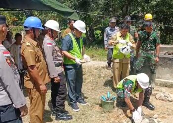 Laksanakan Zoom Ground Breaking, Dandim 1209/Bengkayang Letakkan Batu Pertama Jembatan Garuda