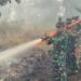Turun ke Lapangan, Asops Kasdam Komandoi Pemadaman Karhutla di Lahan Gambut