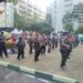 Memperkuat Kolaborasi dan Silaturahmi Antar Instansi ,Dandim 0502/JU Senam Pagi Primadona Bersama Unsur Forkopimko Jakut