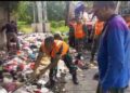 Satgas Sampah Kodim 0510/Tigaraksa Bersihkan Sampah Di Jayanti,Wujudkan Lingkungan ASRI