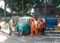 Grebek Sampah,Personel Koramil 02/Pjr Bersama Komduk Tumbuhkan Kesadaran Masyarakat ” Peduli Lingkungan”