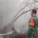 Babinsa Koramil 0201-16/TM Monitor Kebakaran Sampah di Desa Medan Senembah