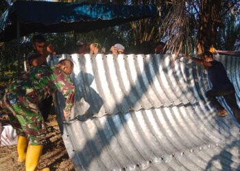 Menghubungkan Harapan Warga, Kodim 0104/Aceh Timur Bangun Jembatan Armco di Desa Bayeun