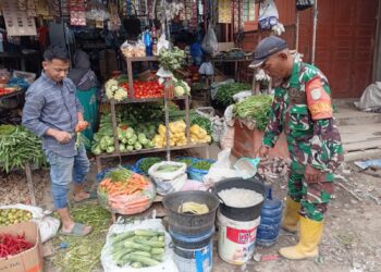 Pastikan Harga Tetap Wajar, Babinsa Lakukan Pemantauan Rutin di Pasar