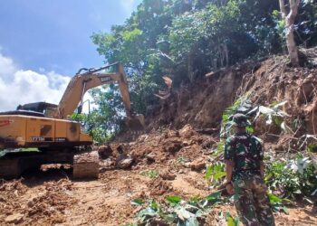 Andalkan Excavator, Satgas TMMD Pacu Pengerjaan Jalan untuk Akses Kebun