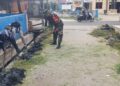Babinsa Desa klumpang kebun koramil 0201-12/hp Serka Fahri H Bersama Perangkat Desa Melaksanakan Karya bhakti