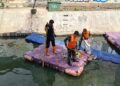 Tindaklanjuti Perintah Danrem 052/Wkr,Kodim 0503/JB Bersihkan Sampah di Kali Ciliwung
