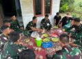 Makan Bersama, Satgas TMMD Bangun Kedekatan dengan Warga
