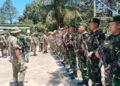 Pererat Kerjasama Perbatasan, Kasrem 121/Abw Sambut Kunjungan Kerja Panglima Divisi 1 TDM