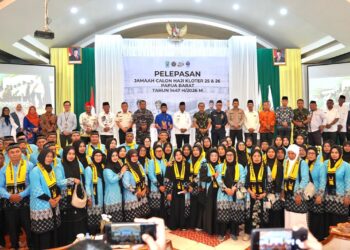 Kasdam XVIII/Kasuari Hadiri Pelepasan Jamaah Haji Papua Barat : Sinergi dan Kepedulian Mengiringi Langkah Suci ke Tanah Suci