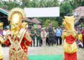Tinjau Lokasi TMMD 128 Pariaman,Tim Wasev Disambut Tarian Adat Gendang Tasa
