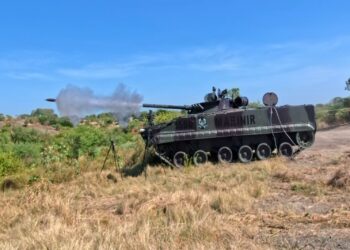 Batalyon Tank Amfibi 2 Marinir Sukses Laksanakan Uji Fungsi Amunisi kaliber 100 mm BTE 1 BMP-3F