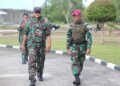PRAJURIT KOMPI KOMPOSIT MARINIR NATUNA SAMBUT HANGAT KUNKER PANGKOGABWILHAN I DI GARDA TERDEPAN NKRI