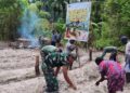 Manfaatkan Lahan Tidur, Satgas TMMD Ke-128 Kodim 1710/Mimika Tanam Jagung Bersama Warga