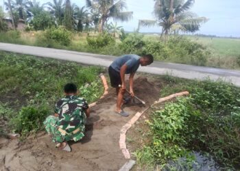 Dua Hari Lagi TMMD 128 Langkat Ditutup,Satgas dan Warga Aksi Bersih-bersih