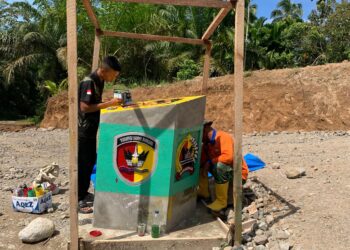 Finishing Akhir Pembuatan Tugu Monumen Pengabdian TMMD ke-128 Tahun 2026
