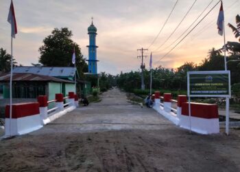 Kodim 0208/Asahan Rampungkan Pembangunan Jembatan Aramco di Desa Sumber Tani