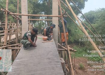 Percepat Program Presiden ,Pembangunan Jembatan Gantung Cimanceuri Capai 49 %