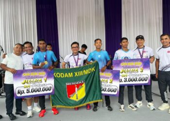 Prajurit Yonif TP 868/BS Juara Lari di Jakarta