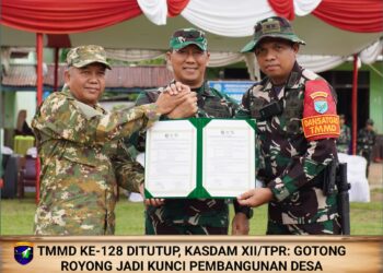 TMMD ke-128 Ditutup, Kasdam XII/Tpr: Gotong Royong Jadi Kunci Pembangunan Desa