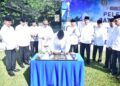 PANGKORMAR BERSAMA DANKORMAR DARI MASA KE MASA LETAKKAN BATU PERTAMA RENOVASI MASJID AL IKHLAS KESATRIAN MARINIR CILANDAK