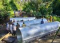 Koramil 06/Dolok dan Warga Gotong Royong Bangun Jembatan di Paluta
