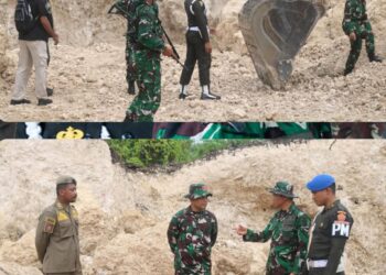Tertibkan Galian C Ilegal, Kodim 1514/Morotai Bersama Subdenpom XV/1-1 Tobelo dan Pemda Tegakkan Penertiban Penambangan Ilegal