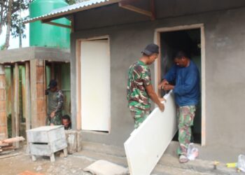 Progres Pembangunan MCK TMMD Kodim 0110/Abdya di Gunung Cut Capai 60 Persen
