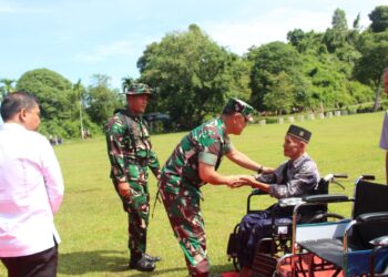 Brigjen TNI Mahesa Fitriadi Serahkan Kursi Roda untuk Lansia dan Difabel di Penutupan TMMD Abdya