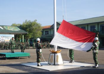 “Kodim 0104/Aceh Timur Gelar Upacara Bendera Mingguan, Kasdim Pimpin Langsung”