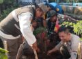 Babinsa Koramil 03/GP Bersama Tiga Pilar dan CSR Hijaukan Lingkungan