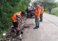 Satgas Sampah Koramil 01/Teluknaga,Aksi Bersihkan Sampah Bersama Komduk