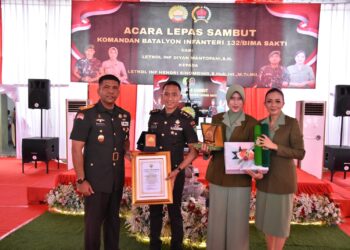 Danrem 031/WB Hadiri Acara Lepas Sambut Danyonif 132/BS, Momentum Estafet  Kepemimpinan dalam Memperkuat Soliditas, Profesionalisme, dan Pengabdian Prajurit