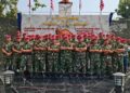 PUSLATPUR MARINIR 6 JAMPANGTENGAH TERIMA KUNKER DANKOLATMAR DIDAMPINGI KETUA CABANG 5 PG JALASENASTRI KORMAR SEKALIGUS RESMIKAN MONUMEN ENAM TUNTUNAN PRAJURIT KORPS MARINIR