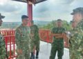 PUSLATPUR MARINIR 6 JAMPANGTENGAH TERIMA KUNKER DANKOLATMAR DIDAMPINGI KETUA CABANG 5 PG JALASENASTRI KORMAR SEKALIGUS RESMIKAN MONUMEN ENAM TUNTUNAN PRAJURIT KORPS MARINIR